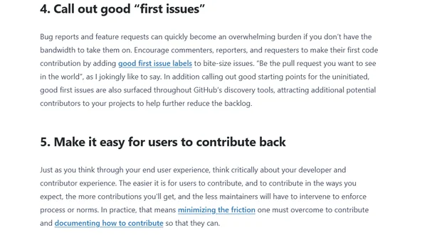 Seven ways to set open source contributors up for success