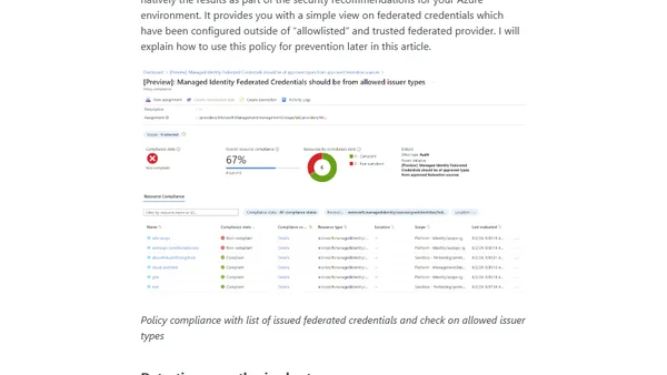 Identify and prevent abuse of Managed Identities with Federated Credentials from unauthorized entities
