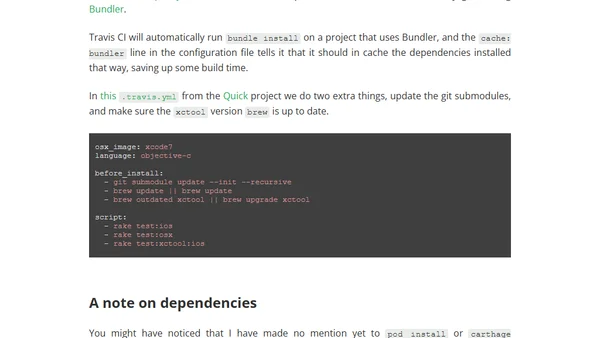 How to configure Travis CI for iOS testing