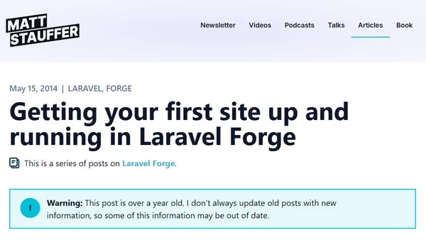 Getting your first site up and running in Laravel Forge