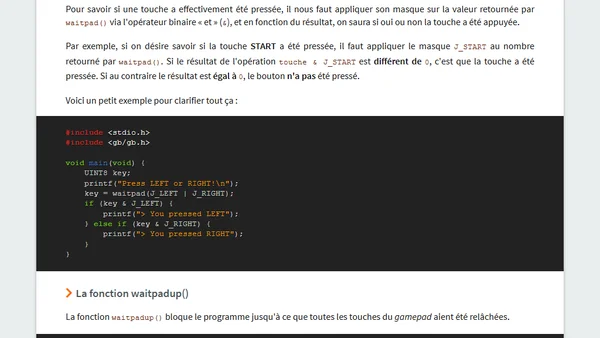 Développement GameBoy #2 : Utiliser le gamepad