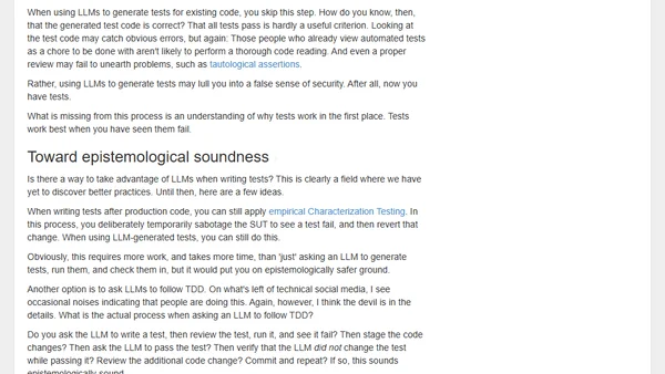 AI-generated tests as ceremony