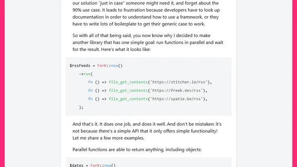 Running PHP code in parallel, the easy way