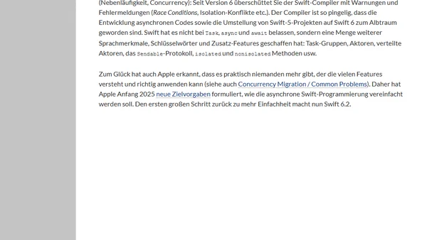 Swift 6.2 und Xcode 26.1