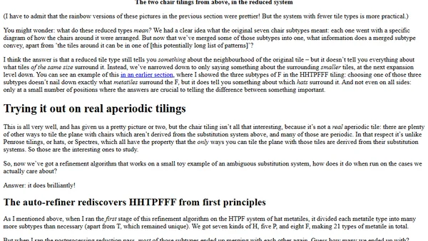 Aperiodic Tilings V: the Refinable Frontier