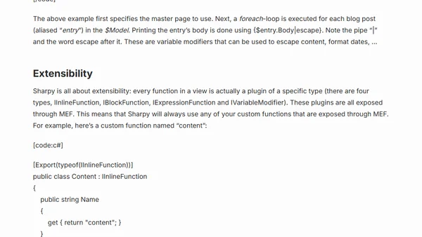 Sharpy - an ASP.NET MVC view engine based on Smarty