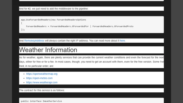 Getting Location and Weather from an IP Address