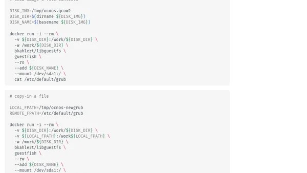 Using guestfish container image