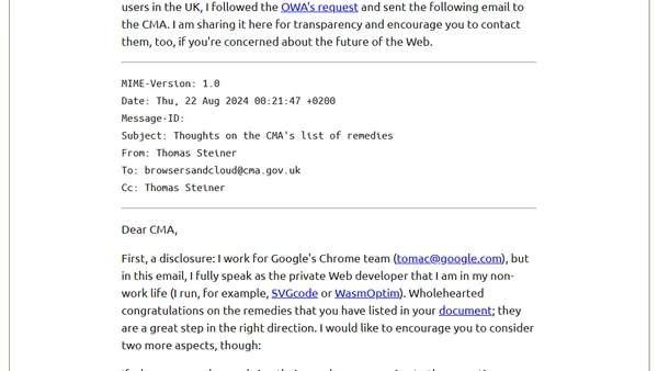 My response to the UK Competition and Markets Authority