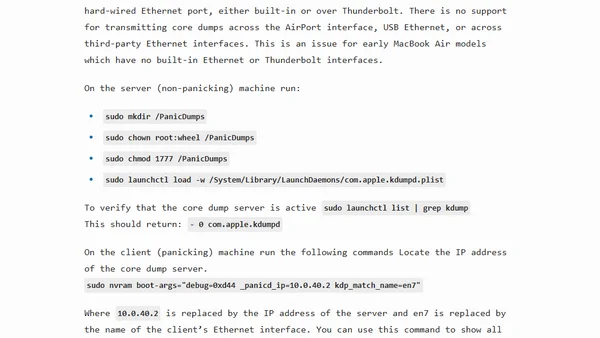 Network Kernel Core Dump