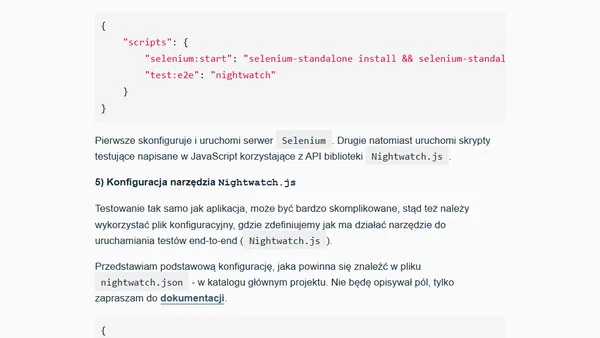 Jak napisać testy end-to-end? Nightwatch.js & Chrome Headless?