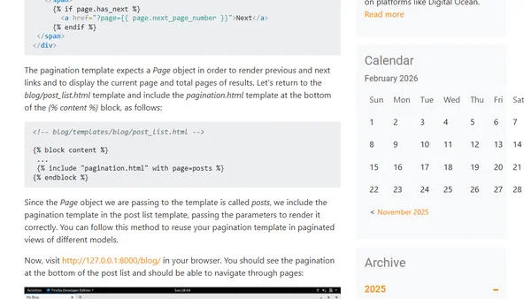 create a blog application with django, part 7: add pagination in django blog