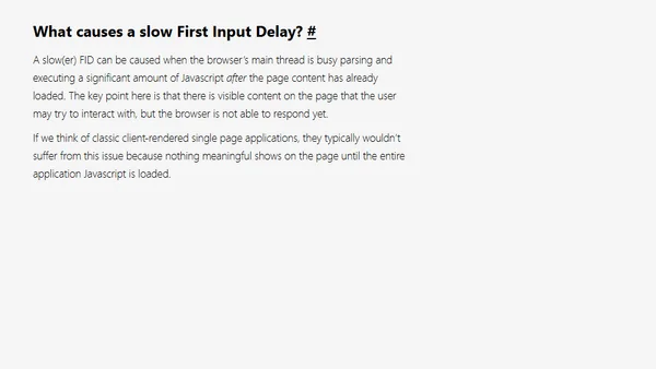 What is First Input Delay?