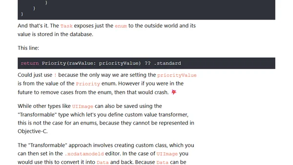 How to save enum to Core Data