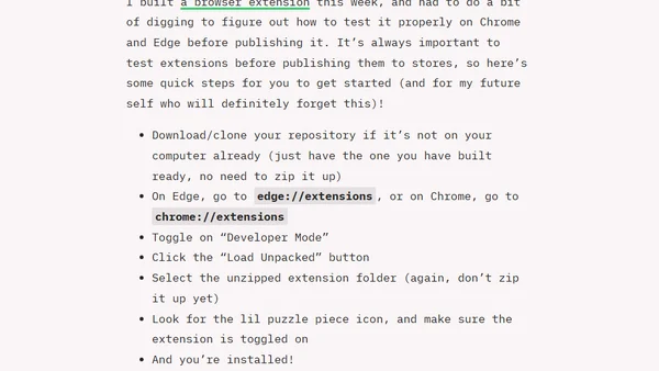 How to test a browser extension locally
