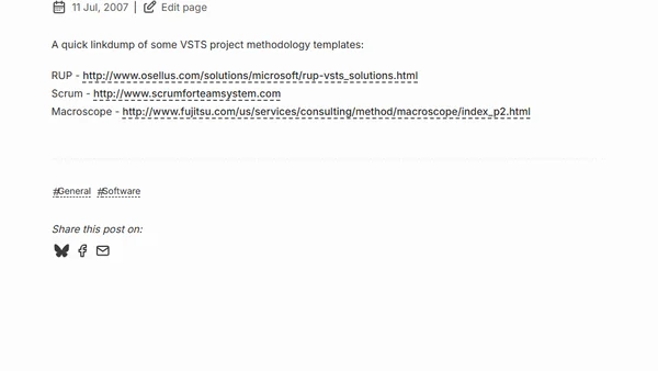 VSTS Project methodology