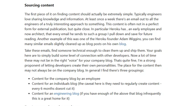 Where to start with developer content
