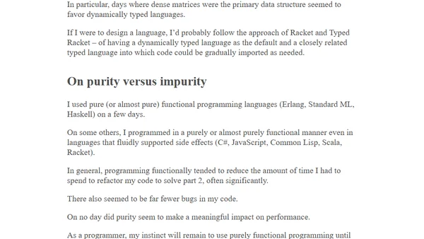 26 programming languages in 25 days, Part 2: Reflections on language design