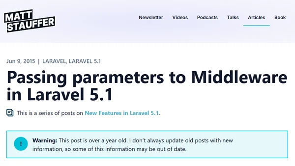 Passing parameters to Middleware in Laravel 5.1