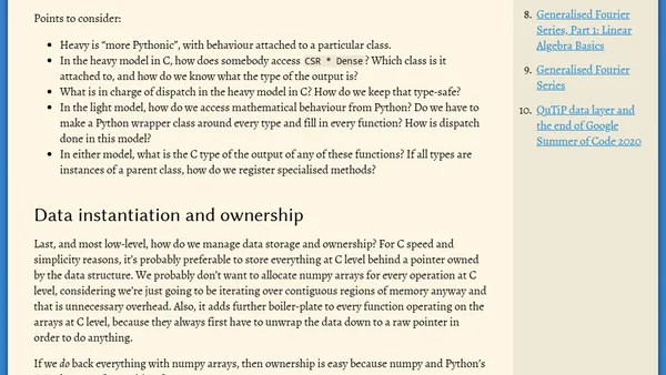 Design draft: data structure specifications