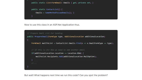 Subtle .NET Static Reference Type Gotcha