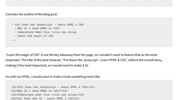 Put Down the Javascript – Learn HTML & CSS