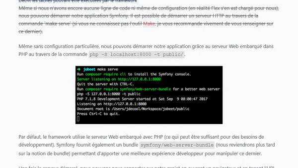 Tutorial Jobeet pour Symfony 4 - Partie 1: Démarrage du projet