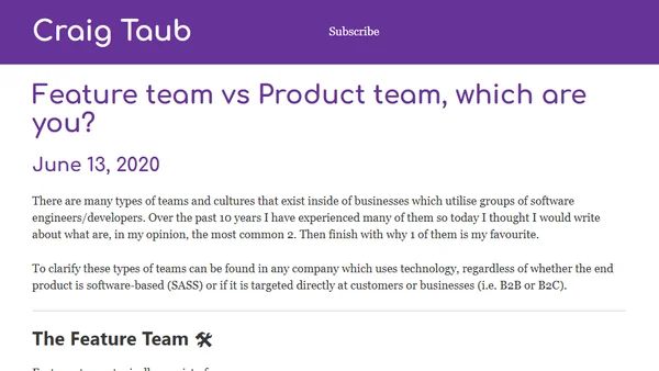 Feature team vs Product team, which are you?