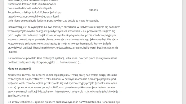 Przegląd polskich frameworków PHP