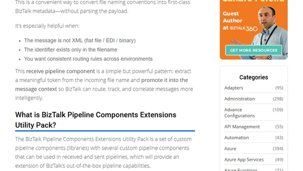 BizTalk Pipeline Components Extensions Utility Pack: Filename Promoting Metadata Pipeline Component