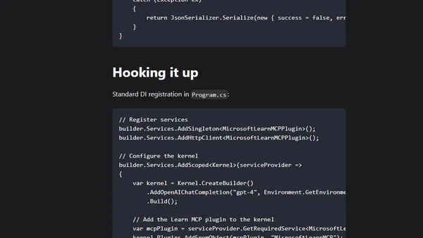 Integrating Microsoft Learn MCP Server with Semantic Kernel