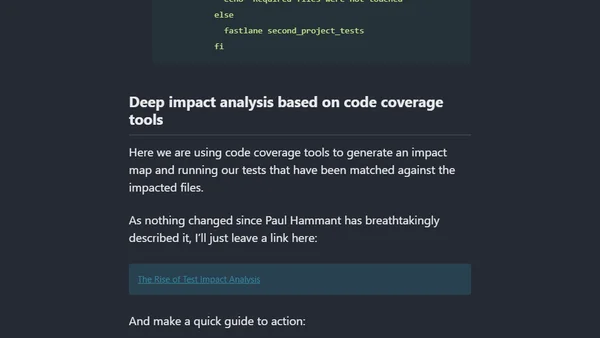 Speed up CI through impact analysis