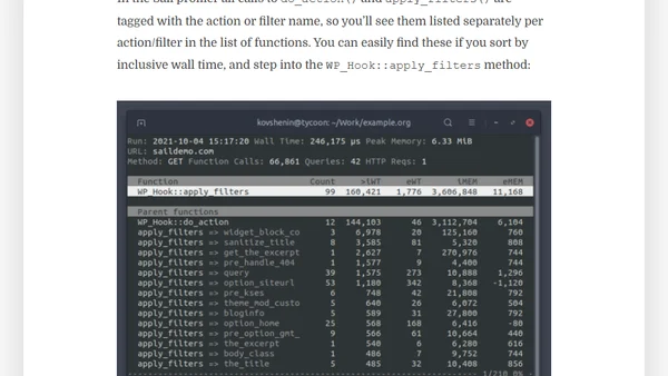 WordPress Performance Profiling with Sail CLI