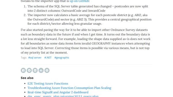 OS CodePoint Data Geography Load Update