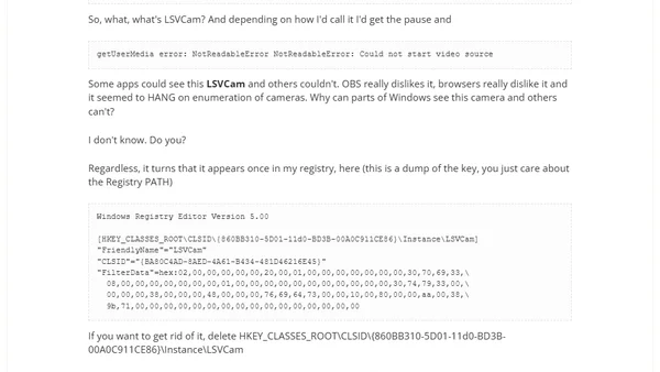 Webcam randomly pausing in OBS, Discord, and websites - LSVCam and TikTok Studio
