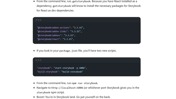 Getting Started with Storybook for React