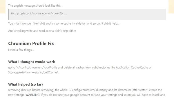 Ubuntu Chromium Profile broken