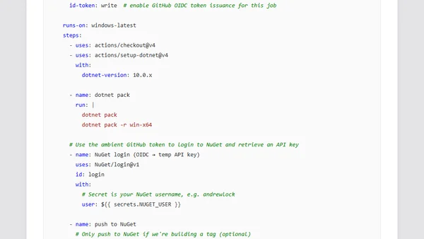 Publishing NuGet packages from GitHub actions the easy way with Trusted Publishing