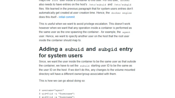 Docker userns-remap and system users on Linux