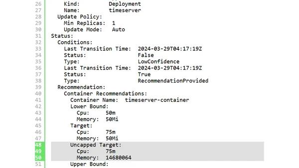 Scaling container resources automatically with VPA