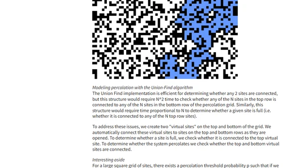 Using Javascript to Visualize a Percolation System