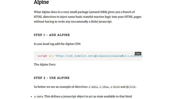 The renaissance of server side rendering with Alpine and HTMX, Reactivity with Minimal JS