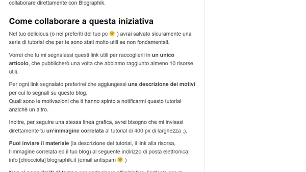 Condivi e partecipa su Blographik: Creiamo insieme la lista dei migliori Tutorial del 2008