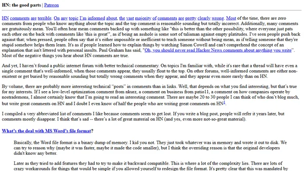 HN: the good parts