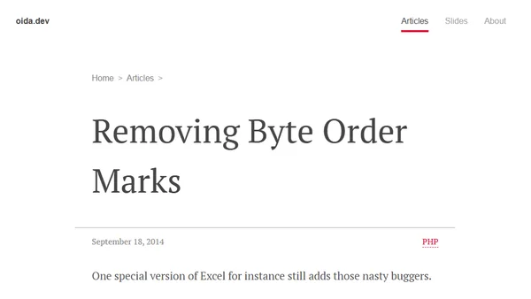 Removing Byte Order Marks