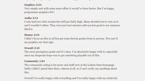 Competition Feedback