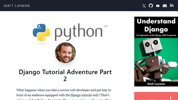 Django Tutorial Adventure Part 2
