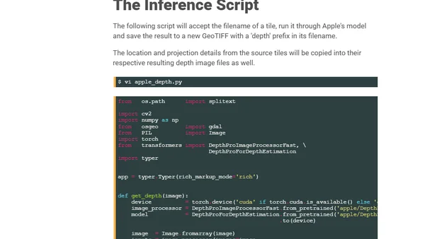 Apple's DepthPro on Maxar's Imagery