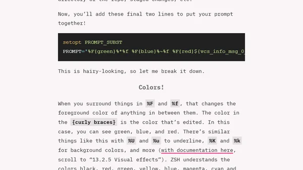 Customizing my Zsh Prompt