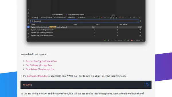 Help my memory dump always shows me some exceptions!